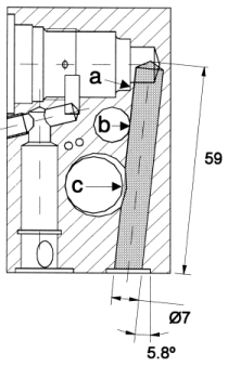 Teknisk ritning av Flexodrill med detaljerade mått och monteringsanvisningar för hydraulisk borrfunktion