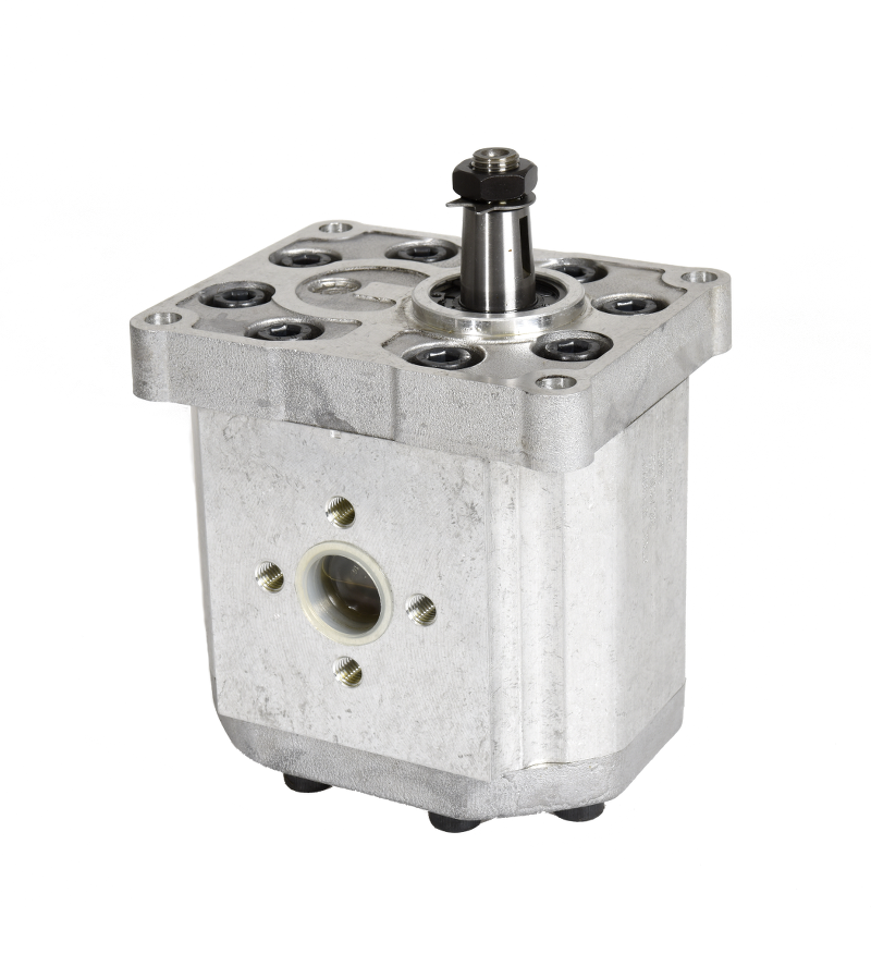 Kompakt hydraulpump med aluminium hus och splined axel med monteringsfläns från Lalmek Hydraulics standardsortiment